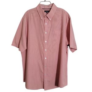Croft & Barrow men's gingham plaid button down short sleeve shirt size XL